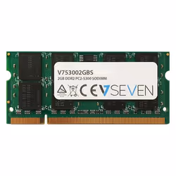 V7 2GB DDR2 PC2-5300 667Mhz SO DIMM Notebook Module de mémoire - V753002GBS, 2 Go, 1 x 2 Go, DDR2, 667 MHz, 200-pin SO-DIMM, ...