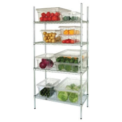 Etagère Modulaire - Vogue - 4 Niveaux - Profondeur 460 mm - Finition Brillant - Gris