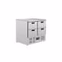 Réfrigérateur Polar - 4 tiroirs 240 L - Acier inoxydable - Gris