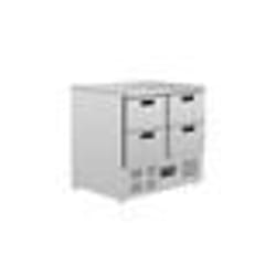 Réfrigérateur Polar - 4 tiroirs 240 L - Acier inoxydable - Gris