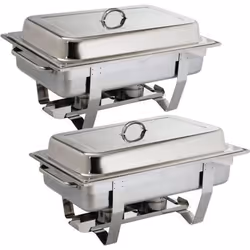 Chafing Dish Milan Inox GN 1/1 - Lot de 2 - Olympia - Capacité 9L - Finition miroir poli