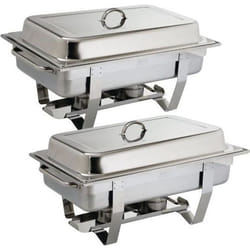 Chafing Dish Milan Inox GN 1/1 - Lot de 2 - Olympia - Capacité 9L - Finition miroir poli