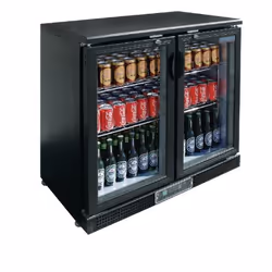 Polar Refrigeration CB930, Vitrine arrière bar, Pose libre, Noir, Epoxy, Acier, Magnétique, 223 L