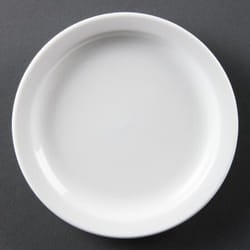 Assiettes à Bord Étroit Blanches 230(Ø)mm Lot de 12 Olympia