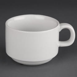 Tasses empilables - Athena - 200ml - Porcelaine - Lot de 24 - Compatible lave-vaisselle