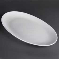 Assiettes creuses ovales en porcelaine blanche Olympia 500 x 290 mm - Lot de 1