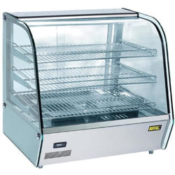Vitrine Chaude Professionnelle - Buffalo - 120 litres - Gris - Eclairage LED