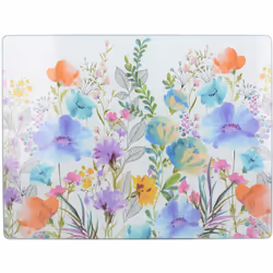 Creative Tops - de protecteur de comptoir de premium glass with floral design de meadow, multicolour, 40 x 30 cm