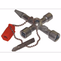Informations techniques Contenu: 1 pc(s) Type de produit: Clé pour armoire de distribution Clé en croix universelle Clé en cr ...