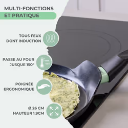 Crêpière 26 cm aluminium revêtement céramique antiadhésif sans PFAS Fackelmann Brandao - Vue supplémentaire 2