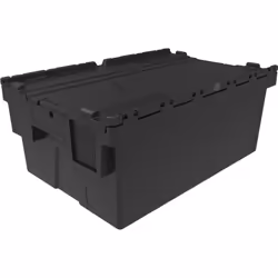 Bac gerbable réutilisable, L x l x h 600 x 400 x 250 mm, noir. Produit livré = monté. Longueur = 600 mm. Largeur = 400 mm. Ha ...