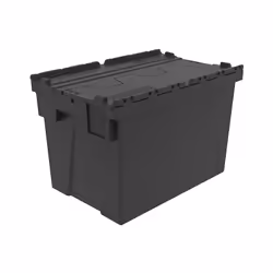 Bac gerbable réutilisable, L x l x h 600 x 400 x 400 mm, noir. Produit livré = monté. Longueur = 600 mm. Largeur = 400 mm. Ha ...