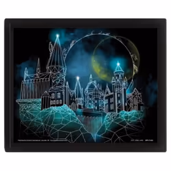 Cadre 3D lenticulaire géométrique Pyramid Harry Potter Hogwarts