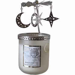 Carrousel pour petite jarre Heart and Home Métal argenté Dimensions : Hauteur 7 cm - Diamètre 6 cm Fonctionne avec une bougie ...