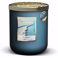 Bougie à la cire de soja sels marins - Heart and Home Senteur : Brise Marine, Bois flotté salé et coco Notes de tête : Souffl ...