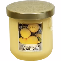 Bougie à la cire de soja Pamplemousse et Agrumes - Heart and Home Senteur : Pamplemousse et Agrumes Dimensions de la jarre : ...