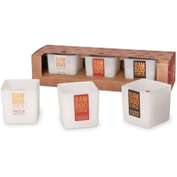Set de 3 bougies bambou