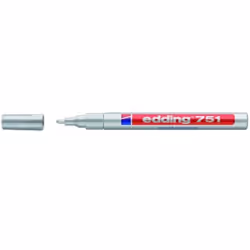 Edding 751, Argent, Argent, Fin, Pointe ogive, 1 mm, 2 mm