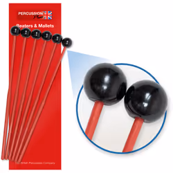 Percussion Plus PP066, Mallets, Plastique, Rouge, Dur, 4 mm, 225 mm