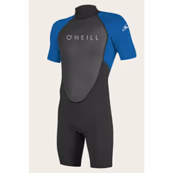 O'Neill Reactor II 2 mm Back Zip S/S Spring, Noir, Bleu, Gris, Image, Combinaison, Adulte, M, SML