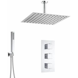 Ensemble de Douche Thermostatique à Encastrer - Design Cubique - Hudson Reed
