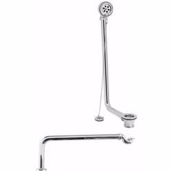 VIDAGE POUR BAIGNOIRE Bonde avec trop plein. Bouchon à chaînette. Avec siphon. Style : rétro. Matière : laiton chromé. Conçu  ...