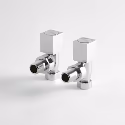 Ces deux robinets de radiateur faits d'un laiton haut de gamme, ont une jolie finition chromée et sont d'un design cubique co ...