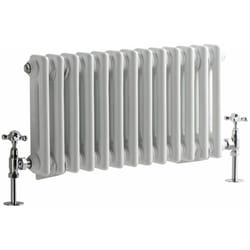 Windsor - Radiateur Rétro Horizontal Blanc à Colonnes 2 x 13 - 417 Watts - 30 x 60.5cm - Hudson Reed