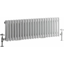 Windsor - Radiateur Rétro Horizontal Blanc à Colonnes - 30cm x 101cm - Hudson Reed