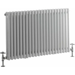 Windsor - Radiateur Rétro Horizontal Blanc à Colonnes - 60cm x 101cm - Hudson Reed
