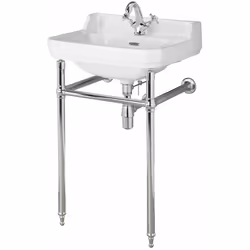 Description générale Ce lavabo sur pied en céramique blanche présente un design rétro élégant. Il est doté d'un trou standard ...