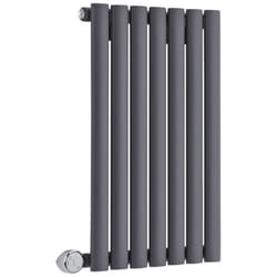 Hudson Reed - Vitality Électrique – Radiateur Design Horizontal Colonnes Ovales – Anthracite – 63.5 x 41.5 cm