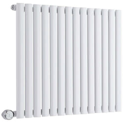 Hudson Reed - Vitality Électrique – Radiateur Design Horizontal Colonnes Ovales – Blanc – 63.5 x 82.6 cm