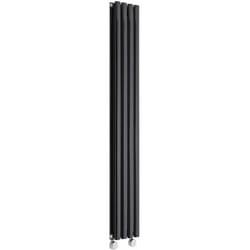 Hudson Reed Vitality Électrique - Radiateur Design Vertical Colonnes Ovales - Noir - 160 x 23.6 cm - Double