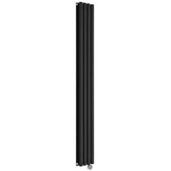 Vitality Électrique - Radiateur Design Vertical Colonnes Ovales - Noir - 178 x 23.6 cm - Double - Hudson Reed