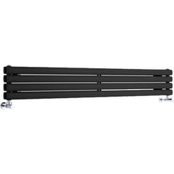 Hudson Reed - Vitality – Radiateur Design Horizontal – Noir – 23.6 x 160cm Double Rang