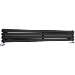 Vitality – Radiateur Design Horizontal – Noir – 23.6 x 178cm Double Rang - Hudson Reed