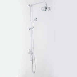 Elizabeth - Colonne de Douche Rétro avec Pommeau Pluie Fixe et Douchette - Chromé et Blanc - Hudson Reed