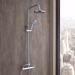 COMPOSITION DE LA COLONNE DE DOUCHE Mitigeur thermostatique en laiton chromé : - sécurité anti-brûlure, - poignées en ABS, -  ...