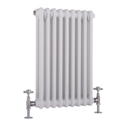 Windsor - Radiateur Rétro Horizontal Blanc à Colonnes 2 x 9 - 512 Watts - 60 x 42.5cm - Hudson Reed