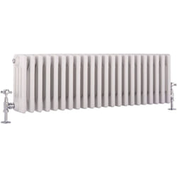 Windsor - Radiateur Rétro Horizontal Blanc à Colonnes - 30cm x 101cm - Hudson Reed
