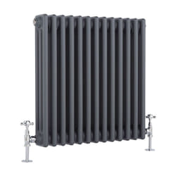 Windsor - Radiateur Rétro Horizontal Anthracite à Colonnes 3 x 13 - 939 Watts - 60 x 60.5cm - Hudson Reed