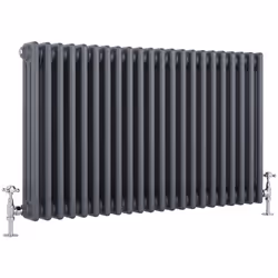 Ajoutez une touche de style vintage a votre espace de vie grâce à ce radiateur horizontal rétro anthracite de la gamme Windso ...