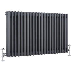 Windsor - Radiateur Rétro Horizontal Anthracite à Colonnes 2 x 9 - 1589 Watts - 60 x 101cm - Hudson Reed
