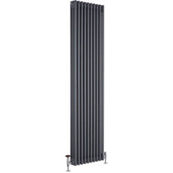 Windsor - Radiateur Rétro Vertical Anthracite à Colonnes - 180cm x 47cm - Hudson Reed