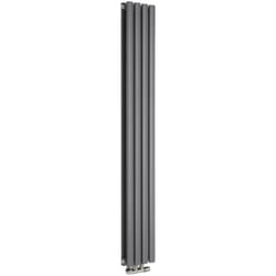 Vitality Caldae – Radiateur Design Vertical – Raccordement Central – Anthracite – 160 x 23.6cm Double Rang - Hudson Reed
