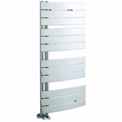 Ce radiateur sèche-serviettes à la finition chromée très soignée, en acier de 1,1mm présente un design au profil épuré de for ...
