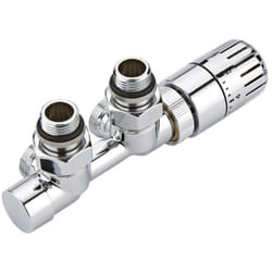 Hudson Reed - Robinet thermostatique radiateur d'angle équerre - Adaptateur pex 12mm