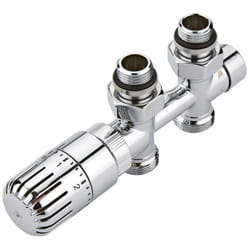Robinet thermostatique radiateur droit - Adaptateur cuivre 12mm