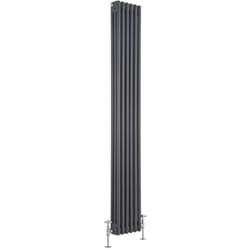Windsor - Radiateur Rétro Vertical Anthracite à Colonnes 3 x 6 - 1157 Watts - 180 x 29cm - Hudson Reed